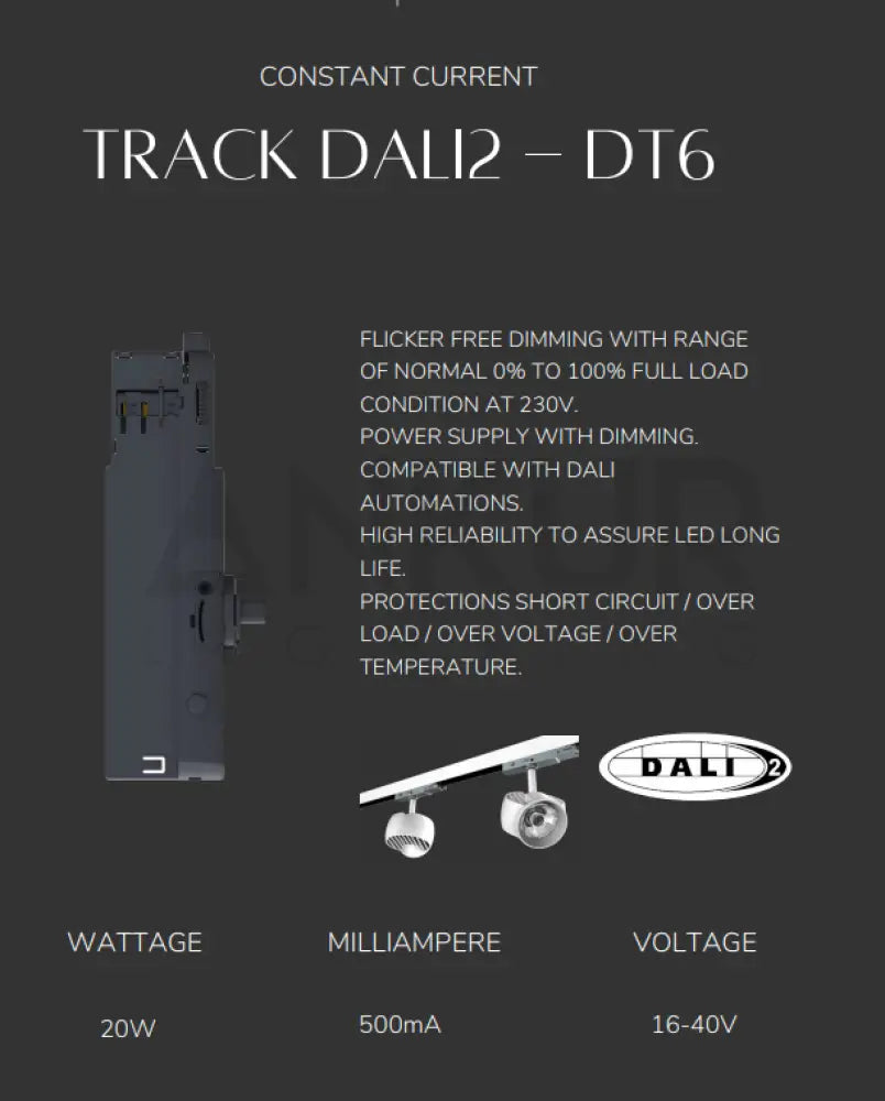 ALLOOKING TRACK DALI2 DIMMABLE CONSTANT CURRENT LED DRIVER