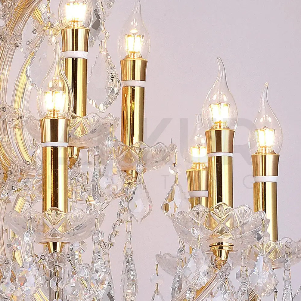 ANKUR 15 LIGHTS VEGAS GOLDEN CRYSTAL CHANDELIER - Ankur Lighting
