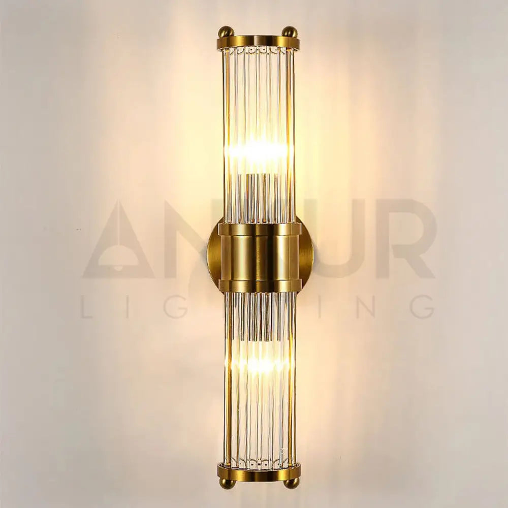 ANKUR ALESSIO VINTAGE STYLE METAL AND CRYSTAL WALL LIGHT