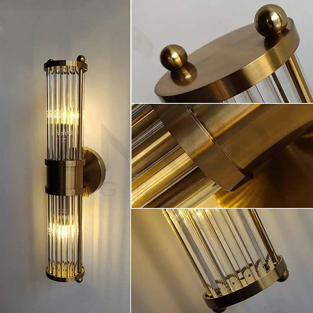 ANKUR ALESSIO VINTAGE STYLE METAL AND CRYSTAL WALL LIGHT