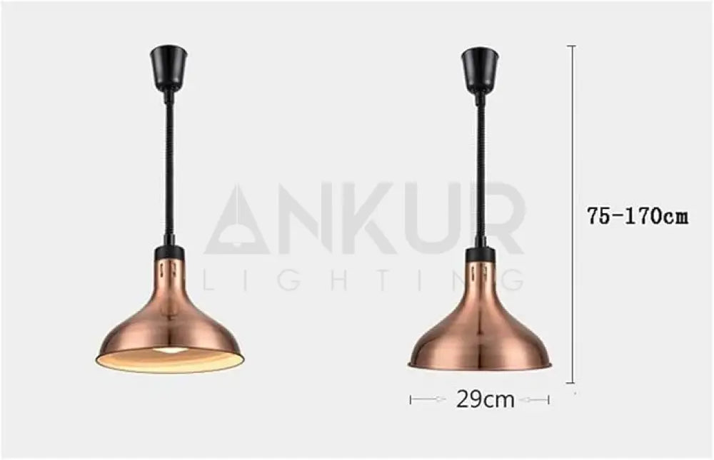 ANKUR ALPINE MODERN METAL HANGING HEAT LAMP | RESTAURANT & HOME LIGHTING WITH E27 BULB