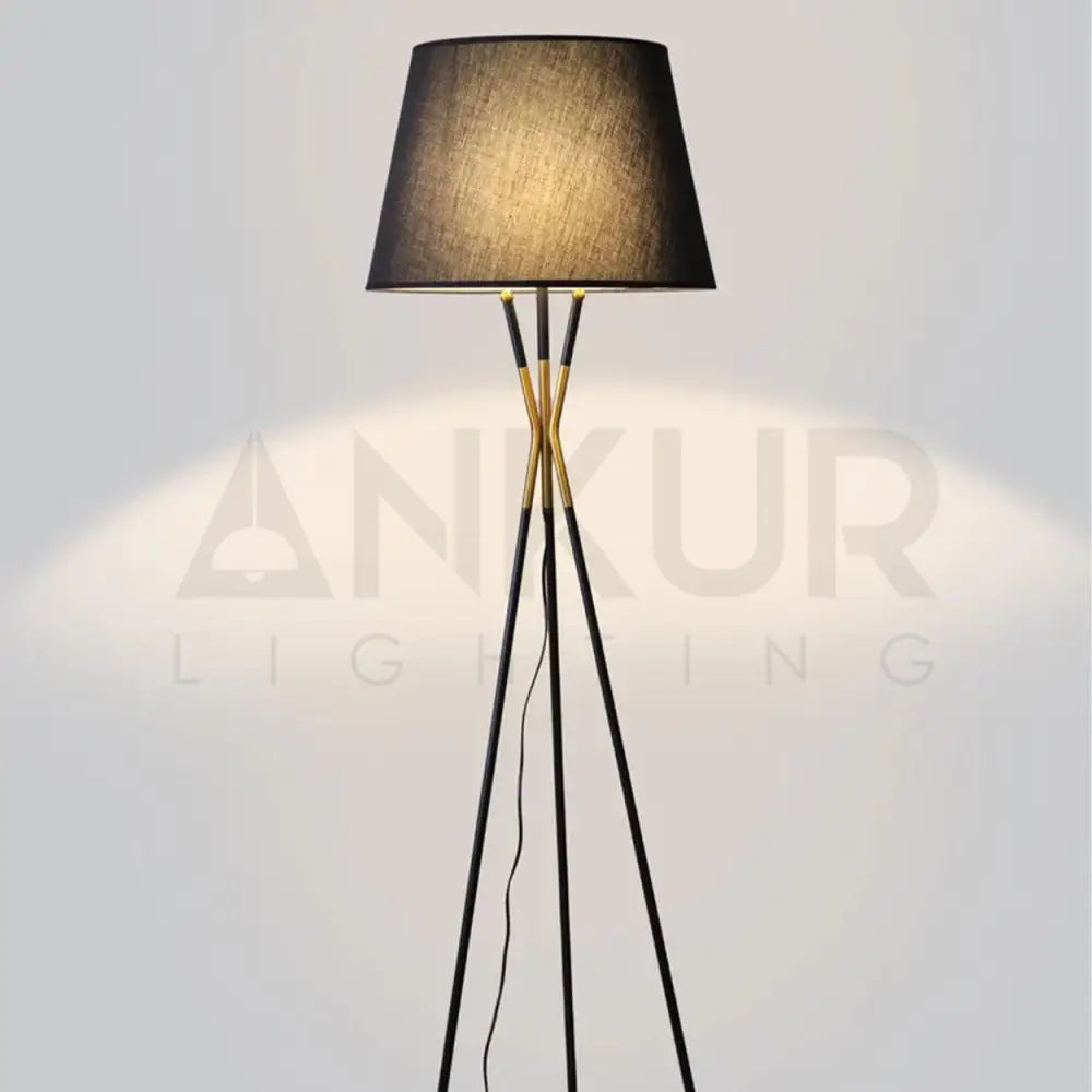 ANKUR AURAM FABRIC SHAD TRIPOD FLOOR LAMP - Ankur Lighting