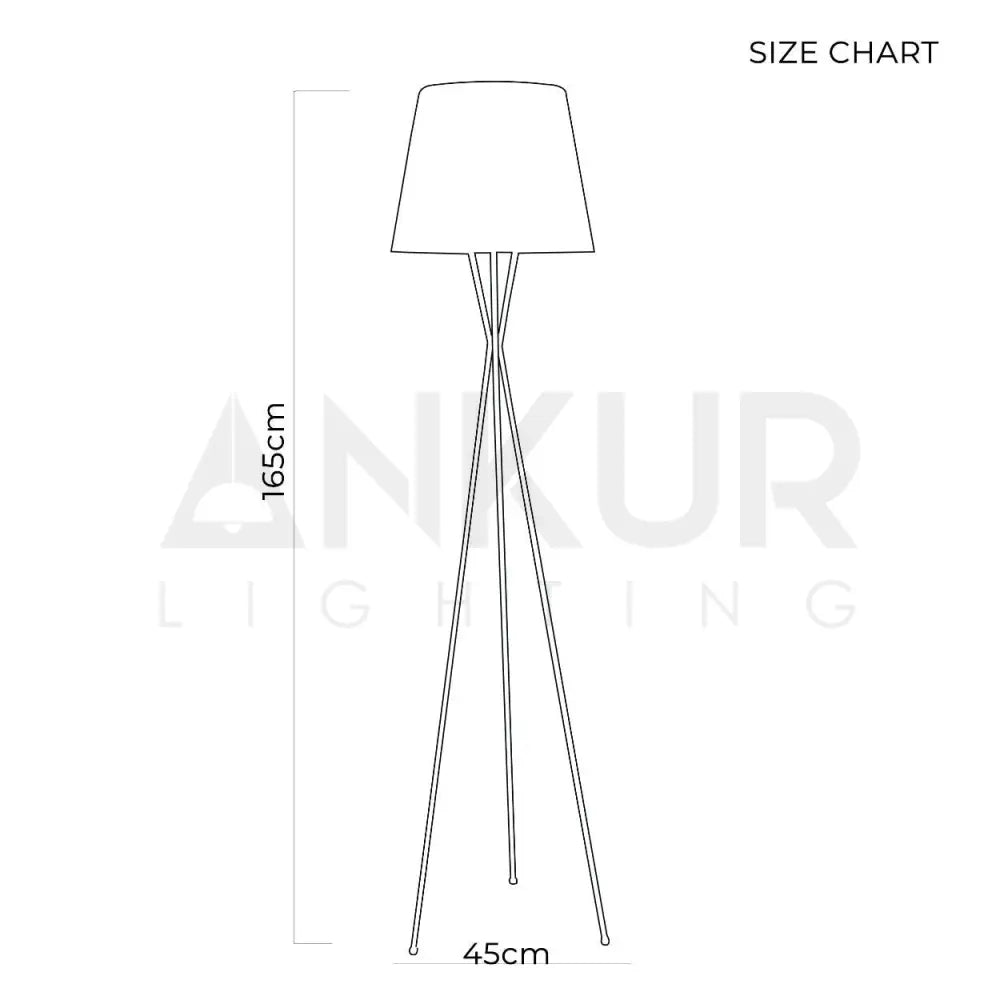 ANKUR AURAM FABRIC SHAD TRIPOD FLOOR LAMP - Ankur Lighting