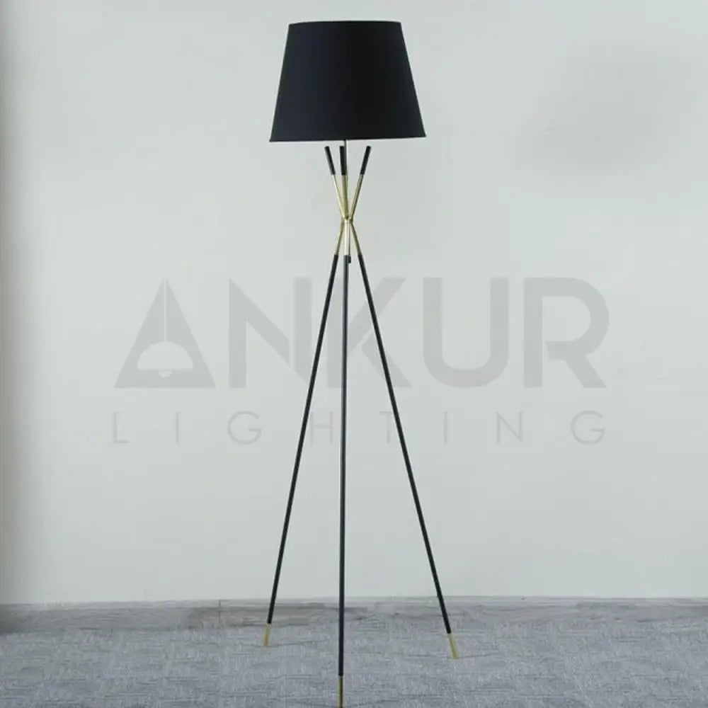 ANKUR AURAM FABRIC SHAD TRIPOD FLOOR LAMP - Ankur Lighting