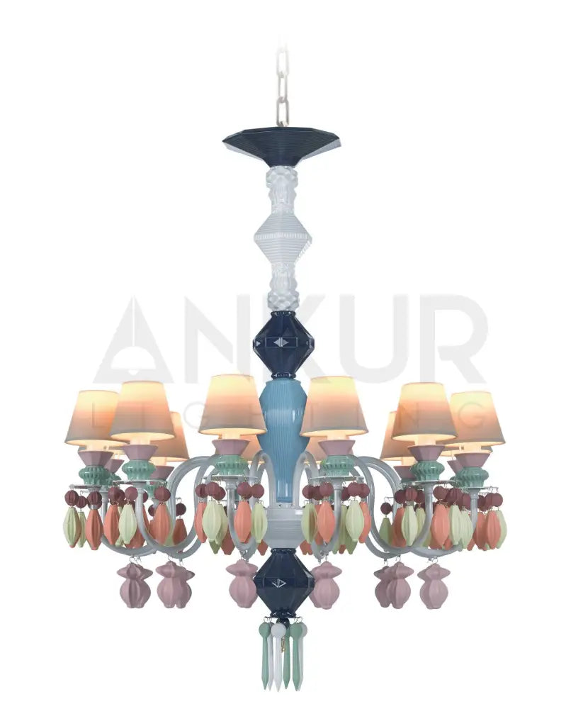 ANKUR BELLE LUXURY 8 LIGHT MULTICOLOUR HANDMADE CHANDELIER Chandelier