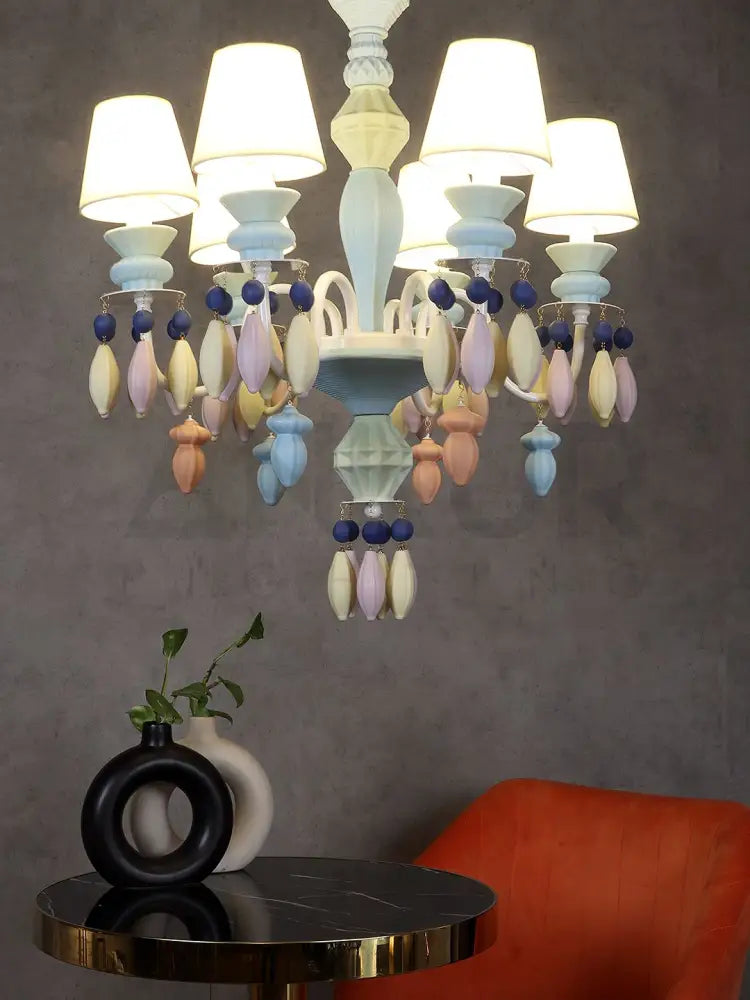 ANKUR BELLE LUXURY 8 LIGHT MULTICOLOUR HANDMADE CHANDELIER Chandelier