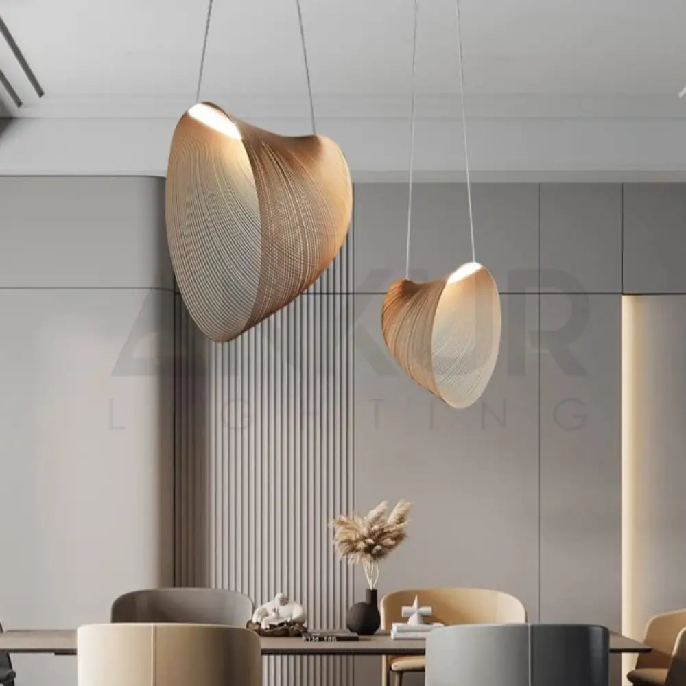 ANKUR BIRD’S NEST MODERN WOOD RATTAN LED CHANDELIER Chandelier
