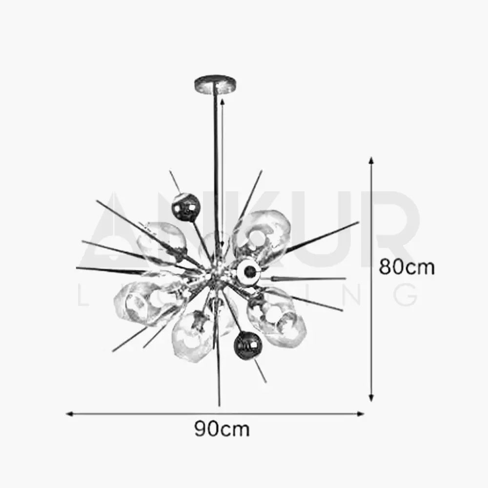 ANKUR BURST 5 LIGHT MODERN CONTEMPORARY CHANDELIER - Ankur Lighting