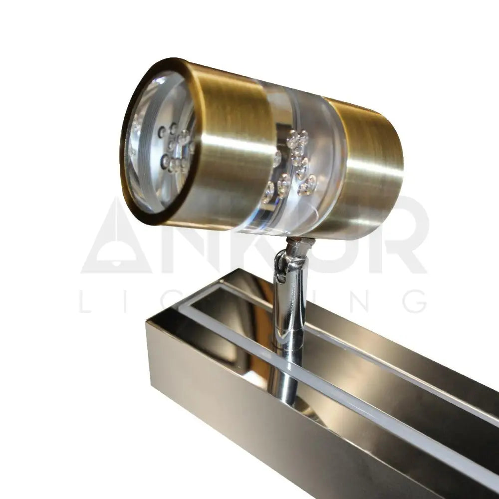 ANKUR CHROME AND GLASS BUBBLE CYLINDER PICTURE MIRROR LED WALL LIGHT - Ankur Lighting
