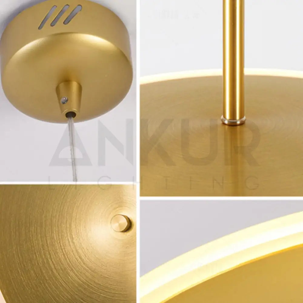 ANKUR CHRONA UFO DISH GOLD LED PENDANT LIGHT - Ankur Lighting