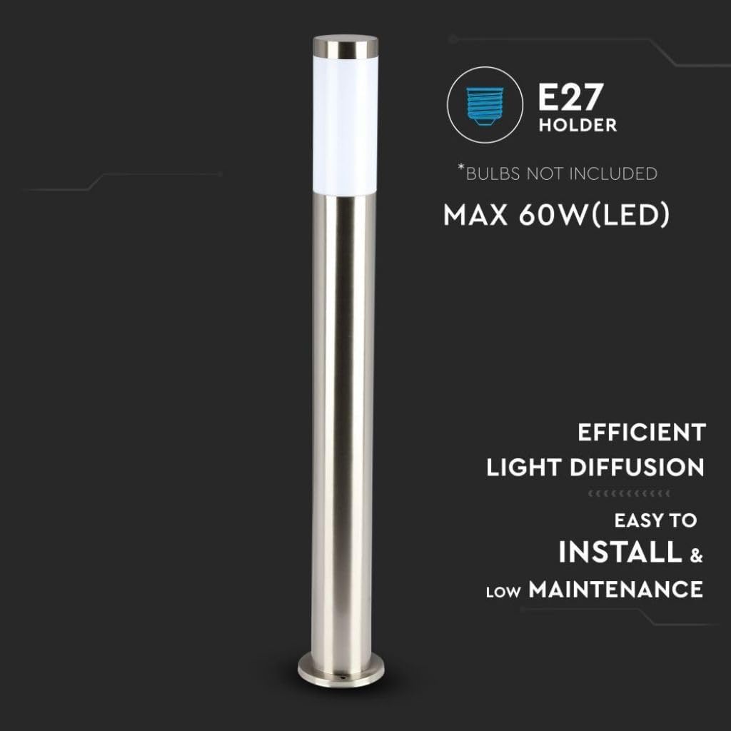 ANKUR CILINDRO CHROME OUTDOOR BOLLARD LIGHT