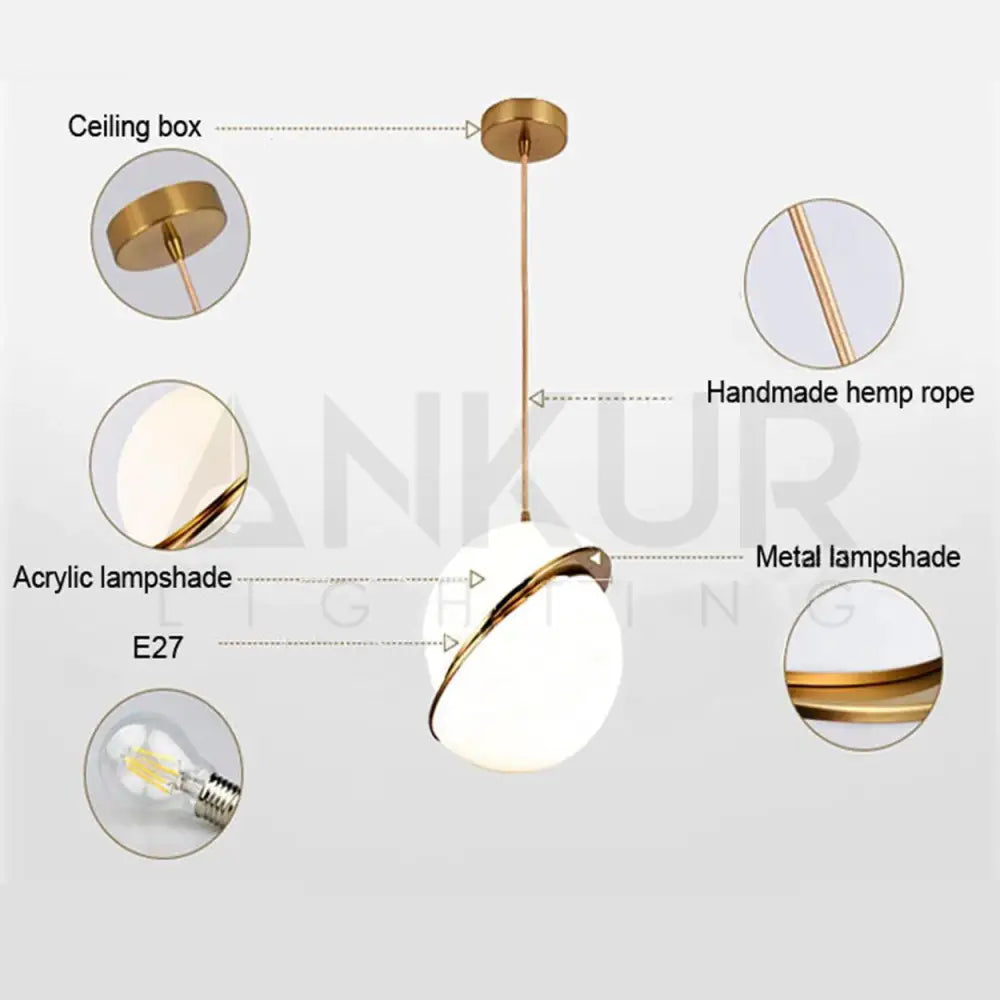ANKUR CRESCENT MODERN GLOBE HANGING LIGHT - Ankur Lighting