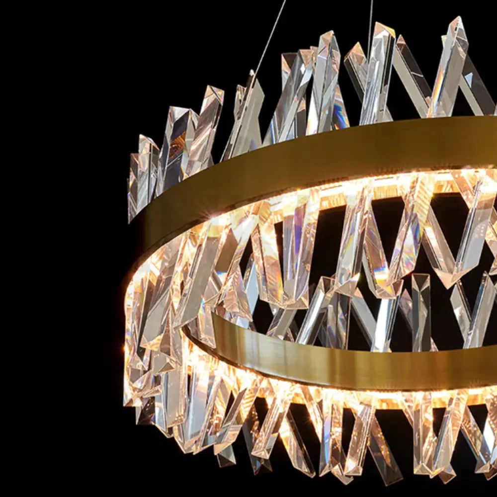 ANKUR CRISS CROSS THREEQ ROUND CONTEMPORARY CRYSTAL CHANDELIER - Ankur Lighting