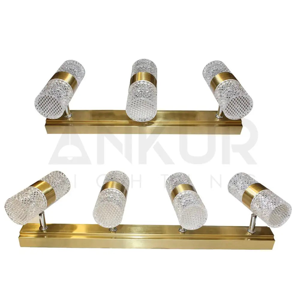 ANKUR CUT GLASS CYLINDER ADJUSTABLE MIRROR LED PICTURE WALL LIGHTS - Ankur Lighting