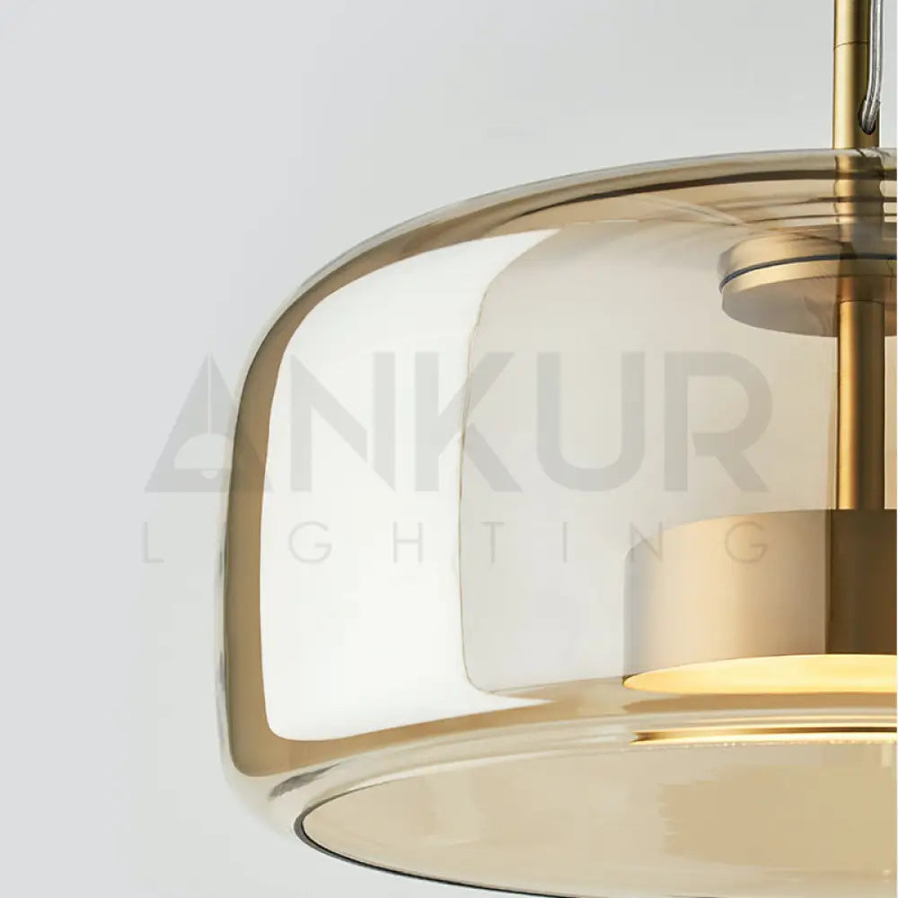 ANKUR ECLIPSE DOME MODERN GLASS WITH METAL LED PENDANT LIGHT Pendant Light