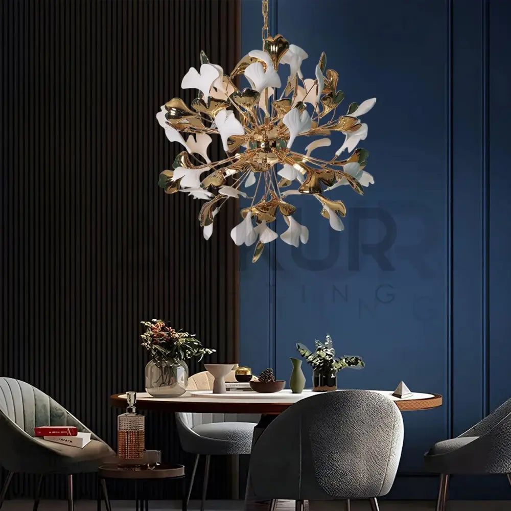 ANKUR FIORENZA CRYSTAL LEAF CHANDELIER SMALL