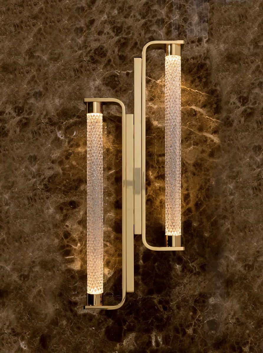 ANKUR FLAVIA CRYSTAL METAL LED MIRROR WALL LIGHT