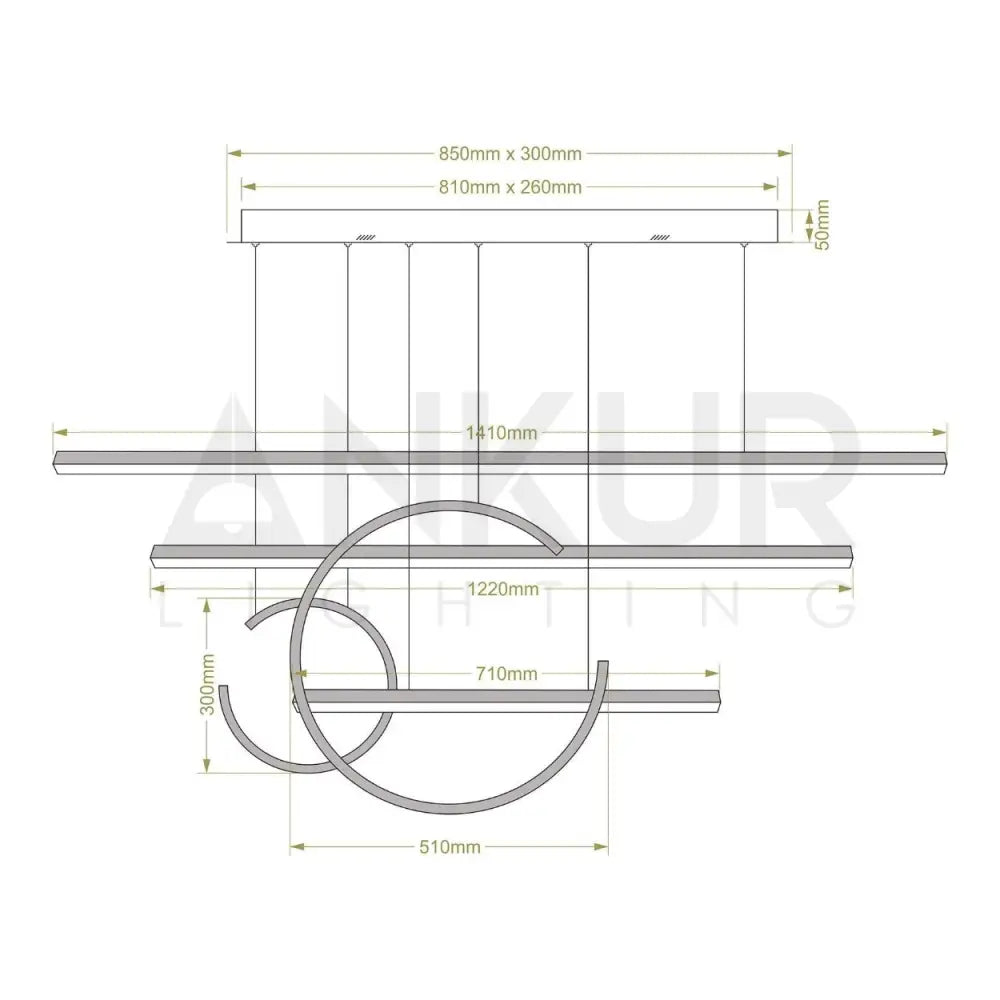ANKUR GEOM ABSTRACT MODERN CONTEMORARY LED CHANDELIER - Ankur Lighting