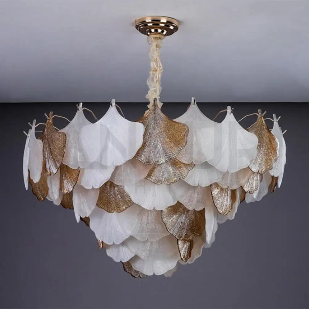 ANKUR GILDEDGLOW FRENCH FLOWER CRYSTAL ART GLASS ROUND CHANDELIER - Ankur Lighting