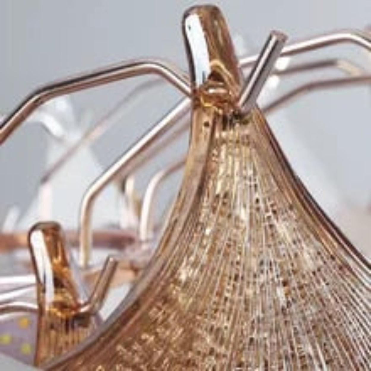 ANKUR GILDEDGLOW FRENCH FLOWER CRYSTAL ART GLASS ROUND CHANDELIER - Ankur Lighting