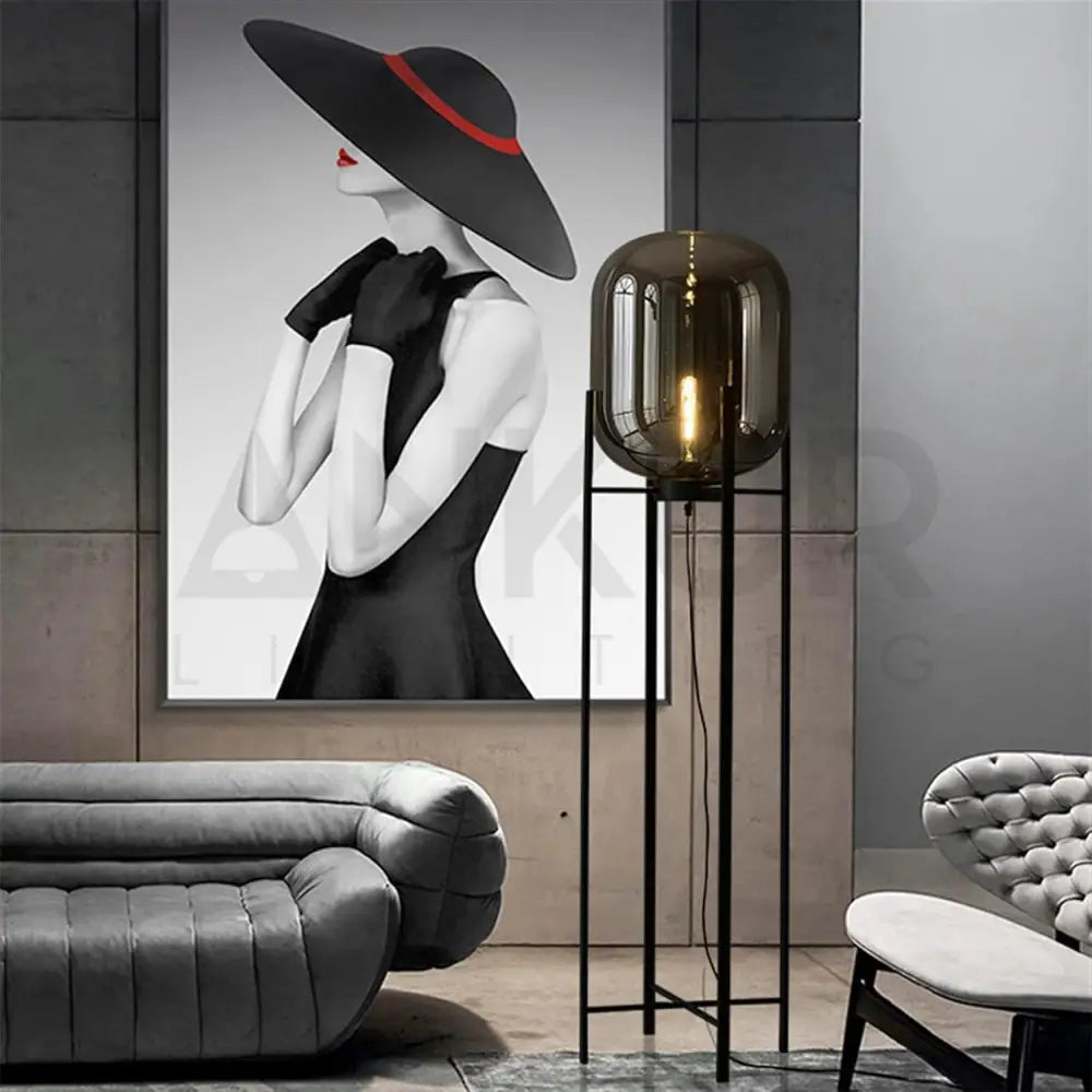 ANKUR GIORGIA MODERN METAL AND GLASS FLOOR LAMP