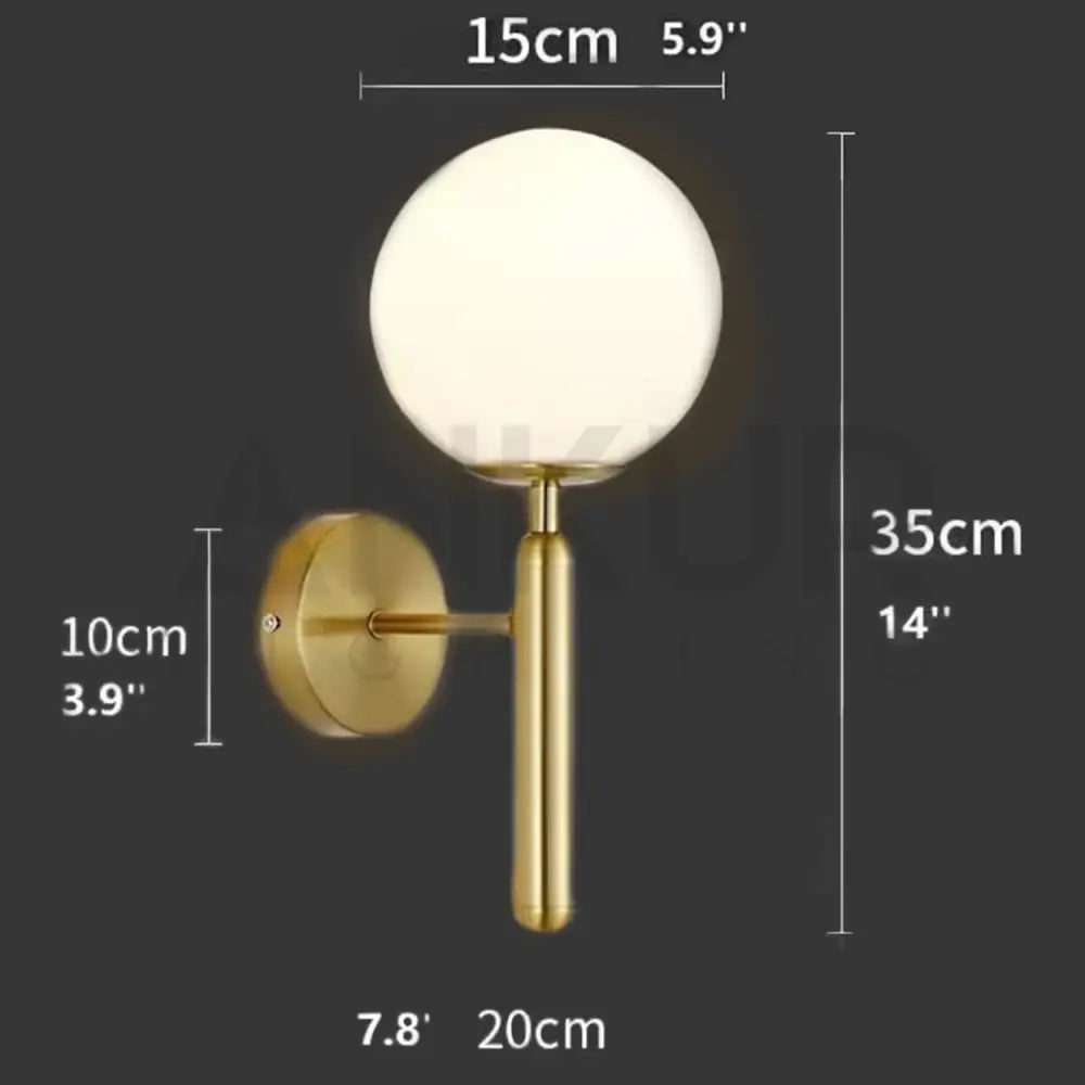 ANKUR GLOBO SIMPLE YET ELEGANT BRASS PLATED WALL LIGHT Wall Light