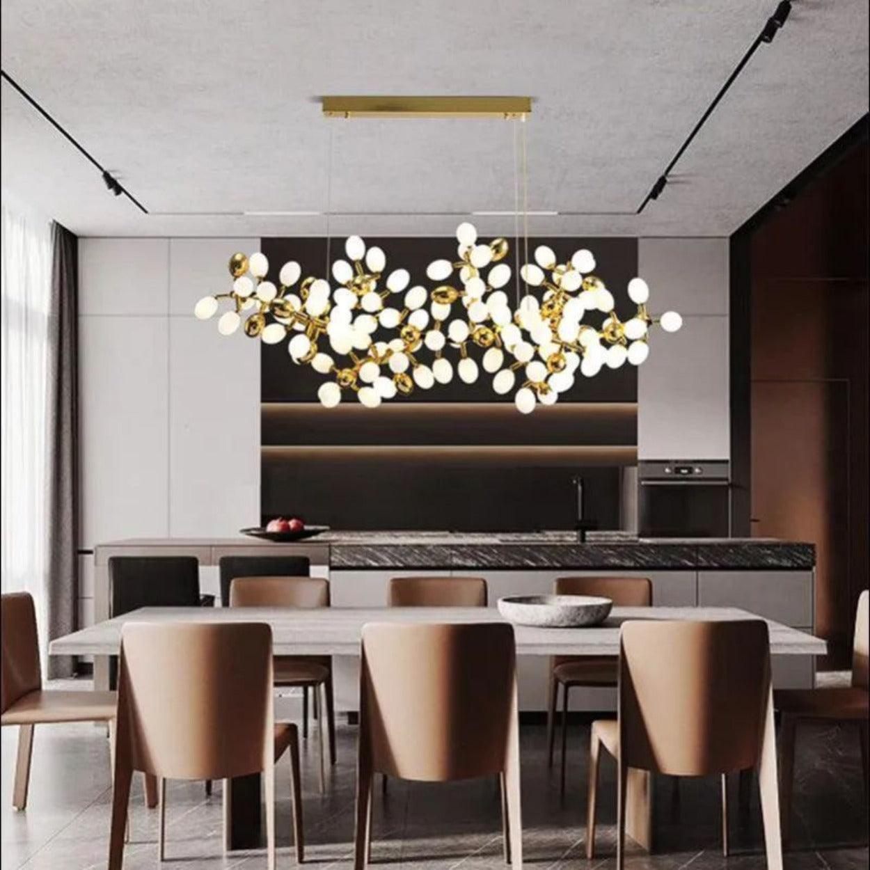 ANKUR GRAPE ESCAMOLES HORIZONTAL MODERN CHANDELIER - Ankur Lighting