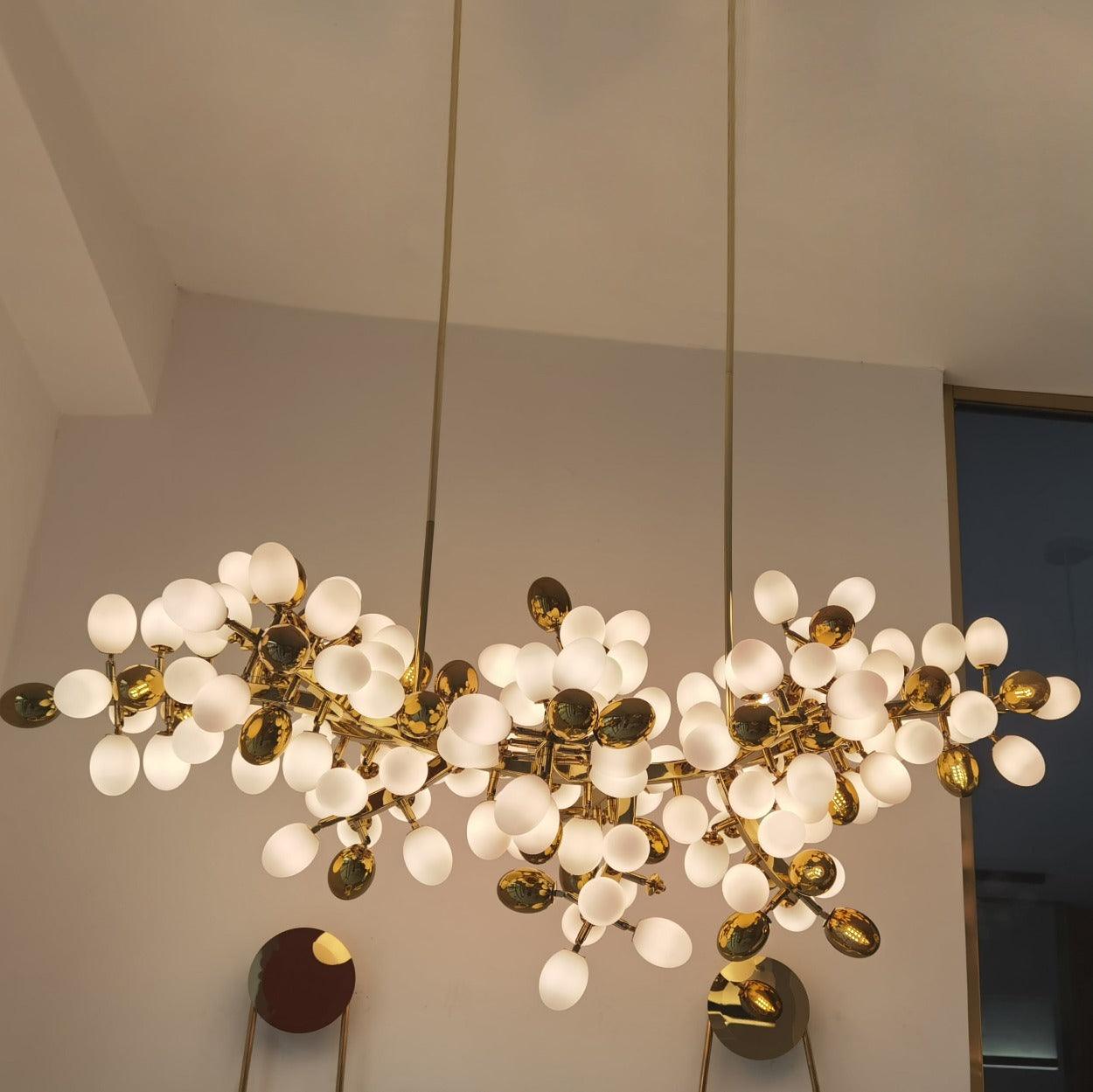 ANKUR GRAPE ESCAMOLES HORIZONTAL MODERN CHANDELIER - Ankur Lighting