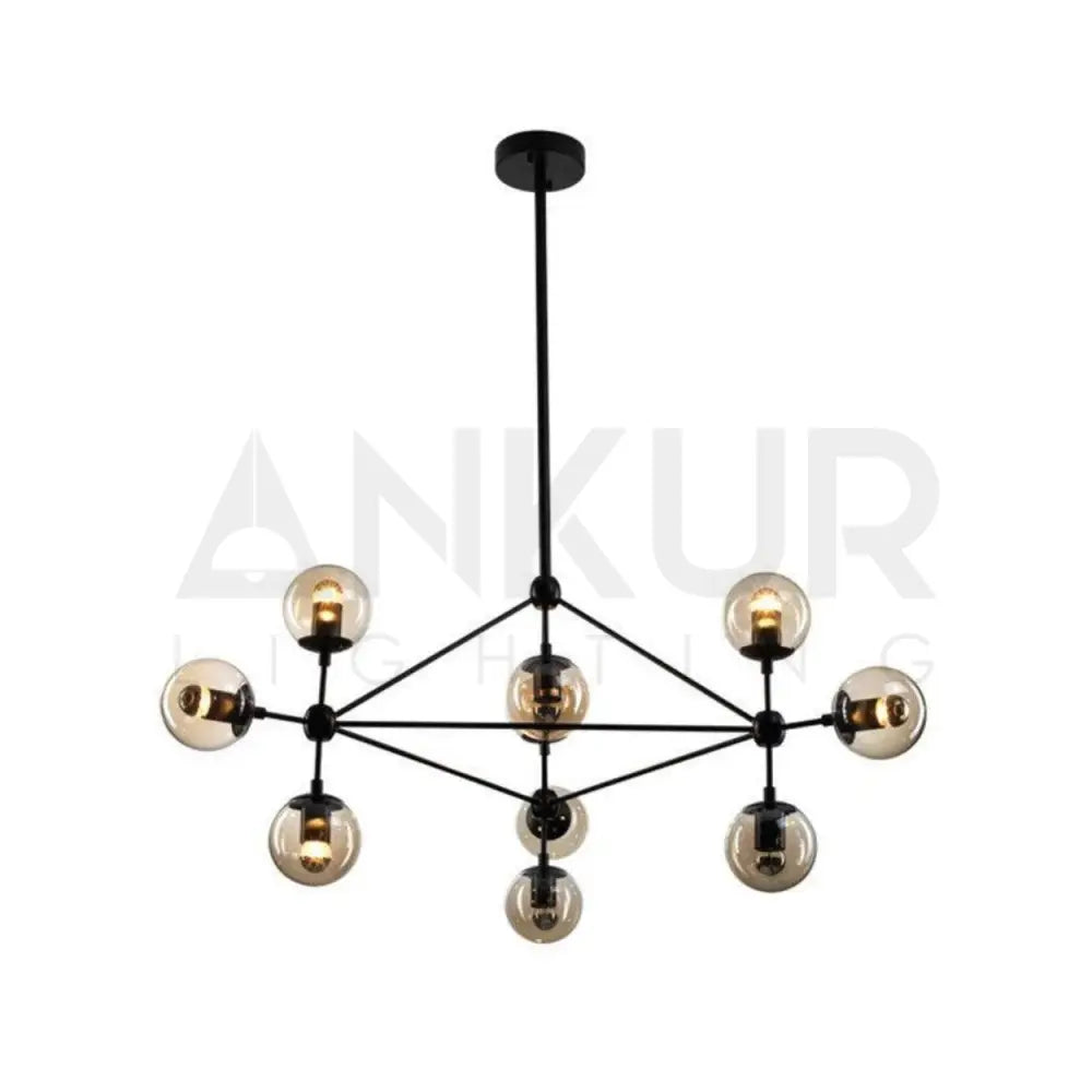 ANKUR HELIX MODERN GLASS AND METAL CHANDELIER - Ankur Lighting