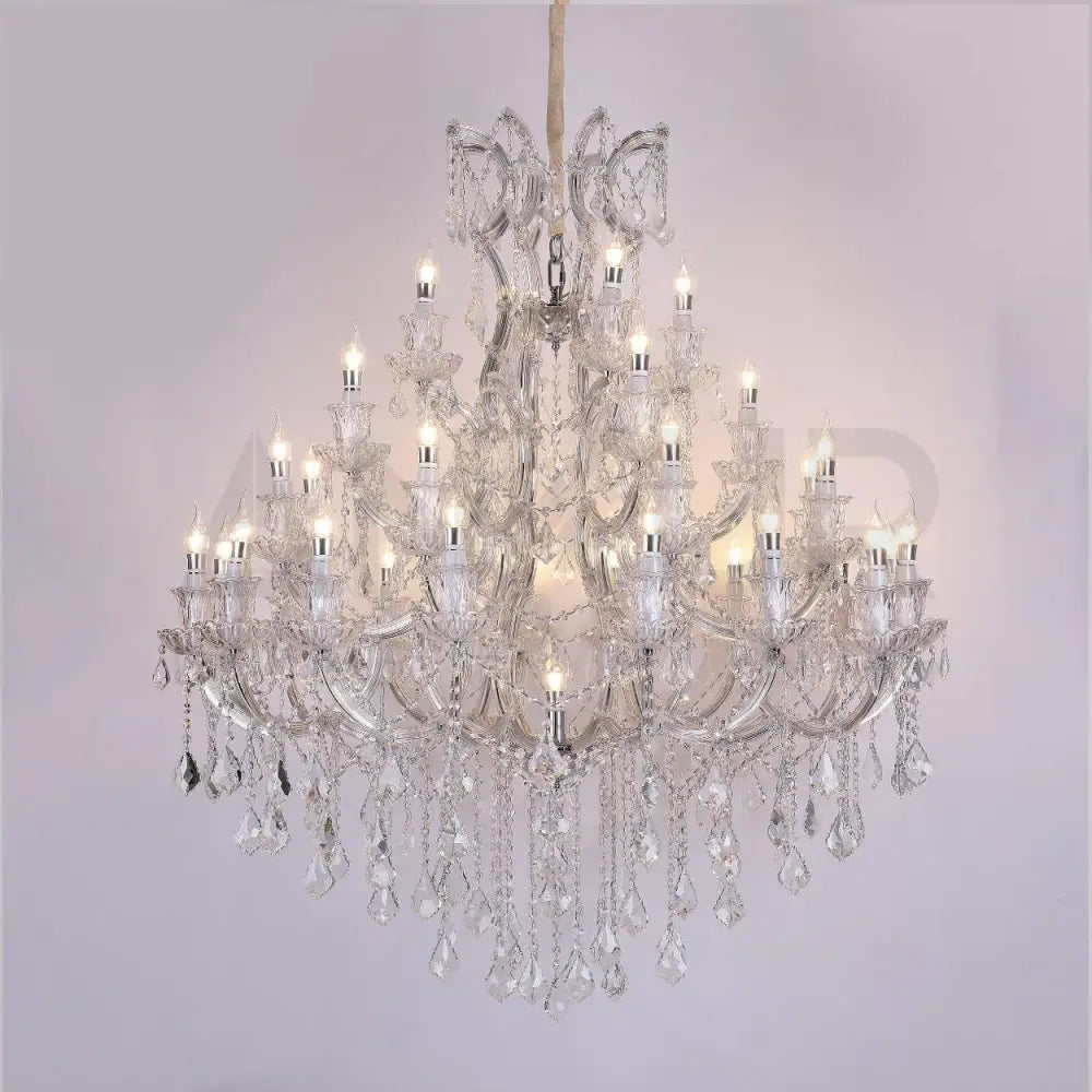 ANKUR IRIS 32 LIGHTS CLEAR CRYSTAL GRAND CHANDELIER - Ankur Lighting