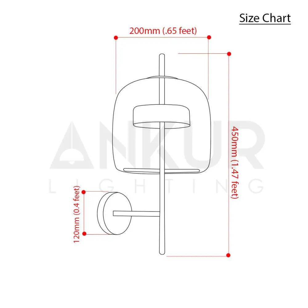 ANKUR JUBE CONTEMPORARY GLASS LED WALL LIGHT - Ankur Lighting