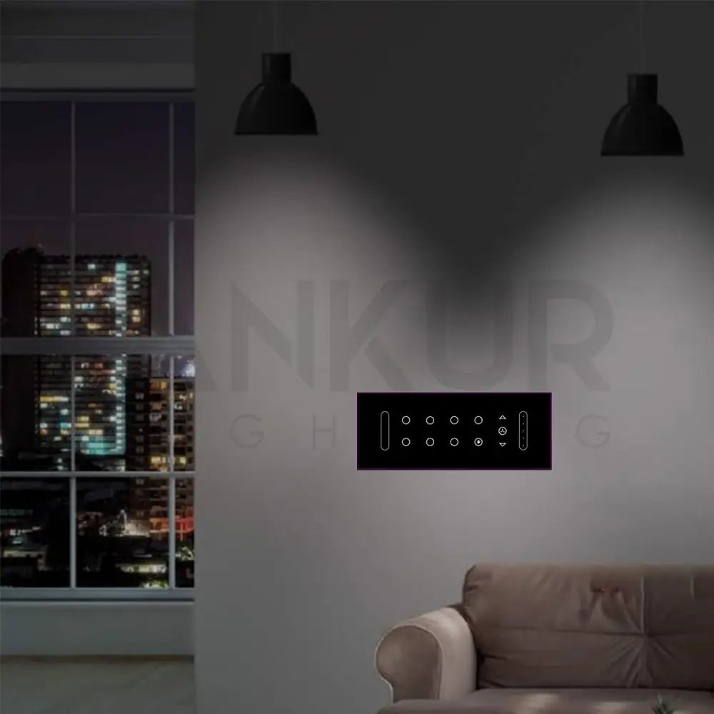 ANKUR MAGSYNC 6 GANG SMART WIFI TOUCH SWITCH PANEL with 7 SWITCH 1 AC 1 FAN 1 DIMMER AND BUILT-IN IR BLASTER Automation