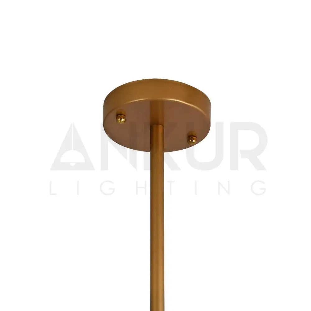 ANKUR MAISON 6 LIGHTS MILKY GLOBE WITH GOLDEN METAL CHANDELIER - Ankur Lighting