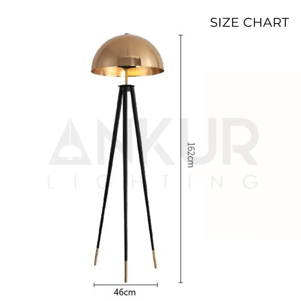 ANKUR MUSHROOM HEAD TRIPOD FLOOR LAMP - Ankur Lighting