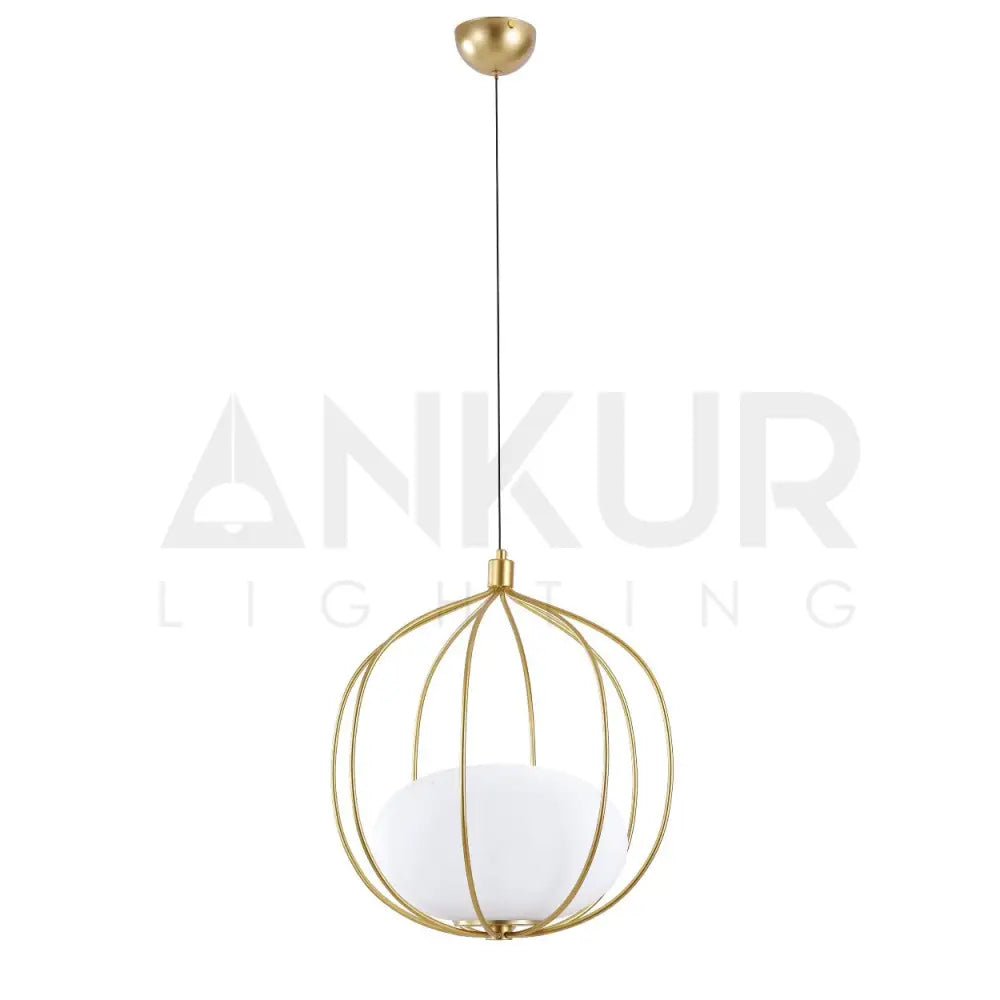 ANKUR OSAKA GOLD METAL CAGE HANGING LIGHT - Ankur Lighting