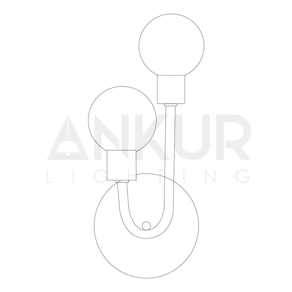 ANKUR PAUL U-SHAPED TWO GLOBE WALL SCONCE - Ankur Lighting