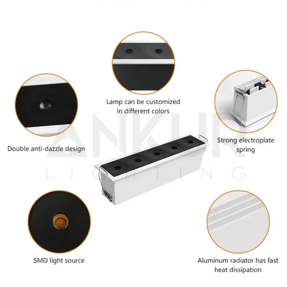 ANKUR LASERBLADE PINSPOT ANTI GLARE LINEAR RECESSED LED LIGHT at the ...