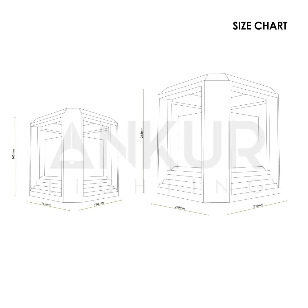 ANKUR QUADRATO ALUM DIECAST OUTDOOR POST GATE LIGHT - Ankur Lighting