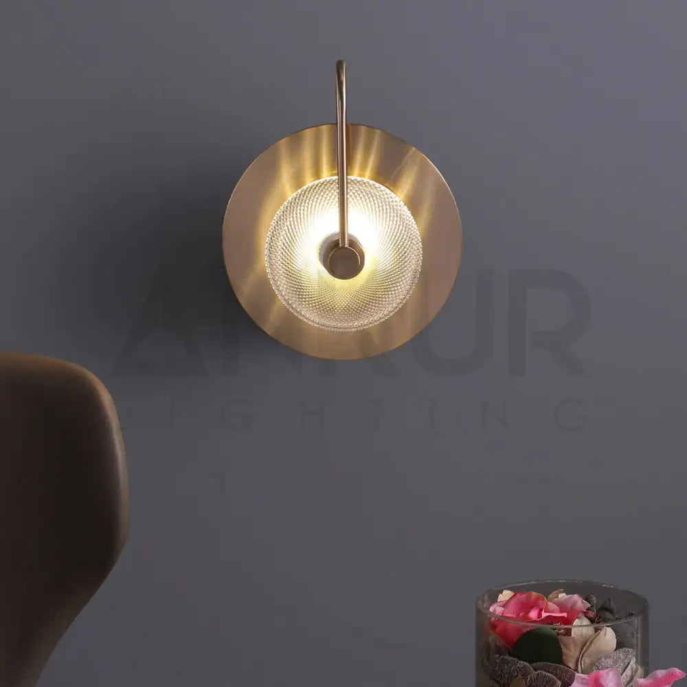 ANKUR RAINBOW ROUND WALL SCONCE LIGHT - ANTIQUE BRASS FINISH | MODERN LIGHT FIXTURE FOR HOME BEDROOM AND LIVING ROOM