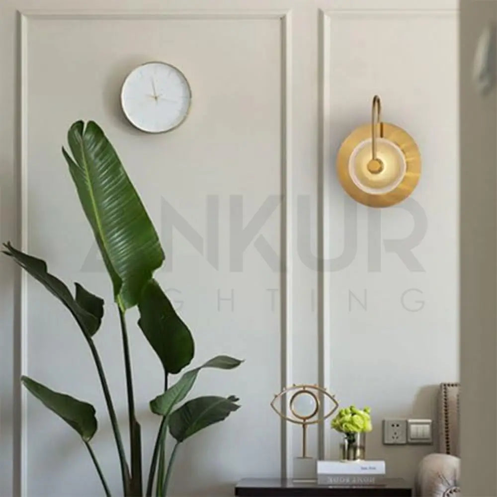 ANKUR RAINBOW ROUND WALL SCONCE LIGHT - ANTIQUE BRASS FINISH | MODERN LIGHT FIXTURE FOR HOME BEDROOM AND LIVING ROOM