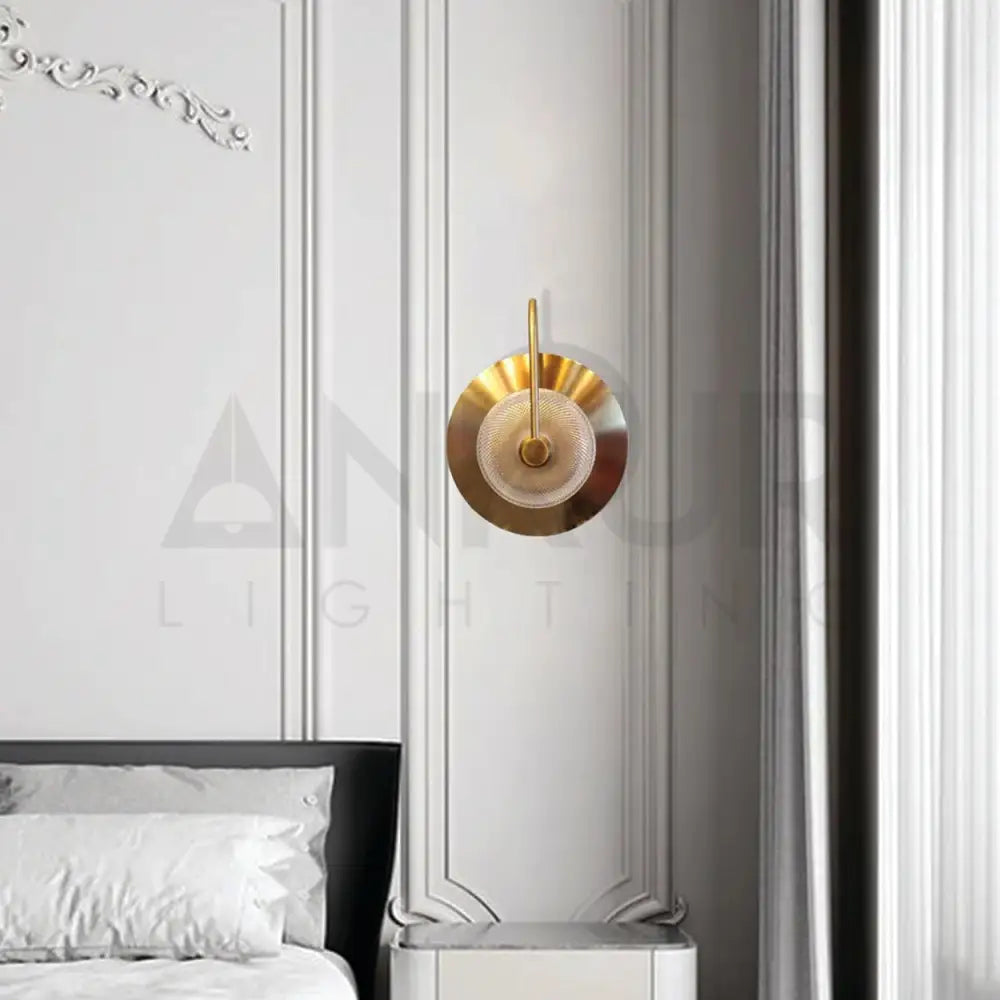 ANKUR RAINBOW ROUND WALL SCONCE LIGHT - ANTIQUE BRASS FINISH | MODERN LIGHT FIXTURE FOR HOME BEDROOM AND LIVING ROOM