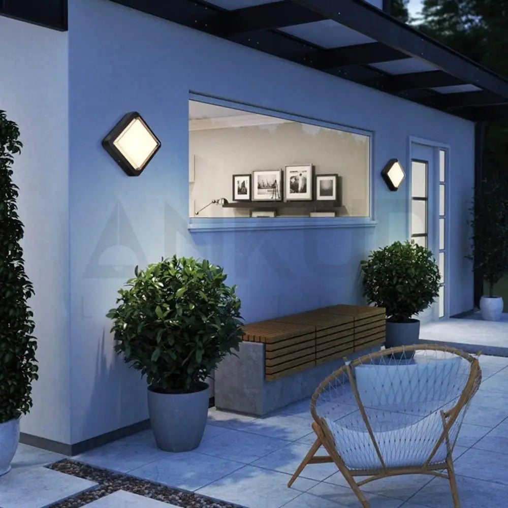 ANKUR RIGEL SQUARE WALL FIXTURE | OUTDOOR FIXTURE | WATER RESISTANT | SLEEK DESIGN WALL LIGHT