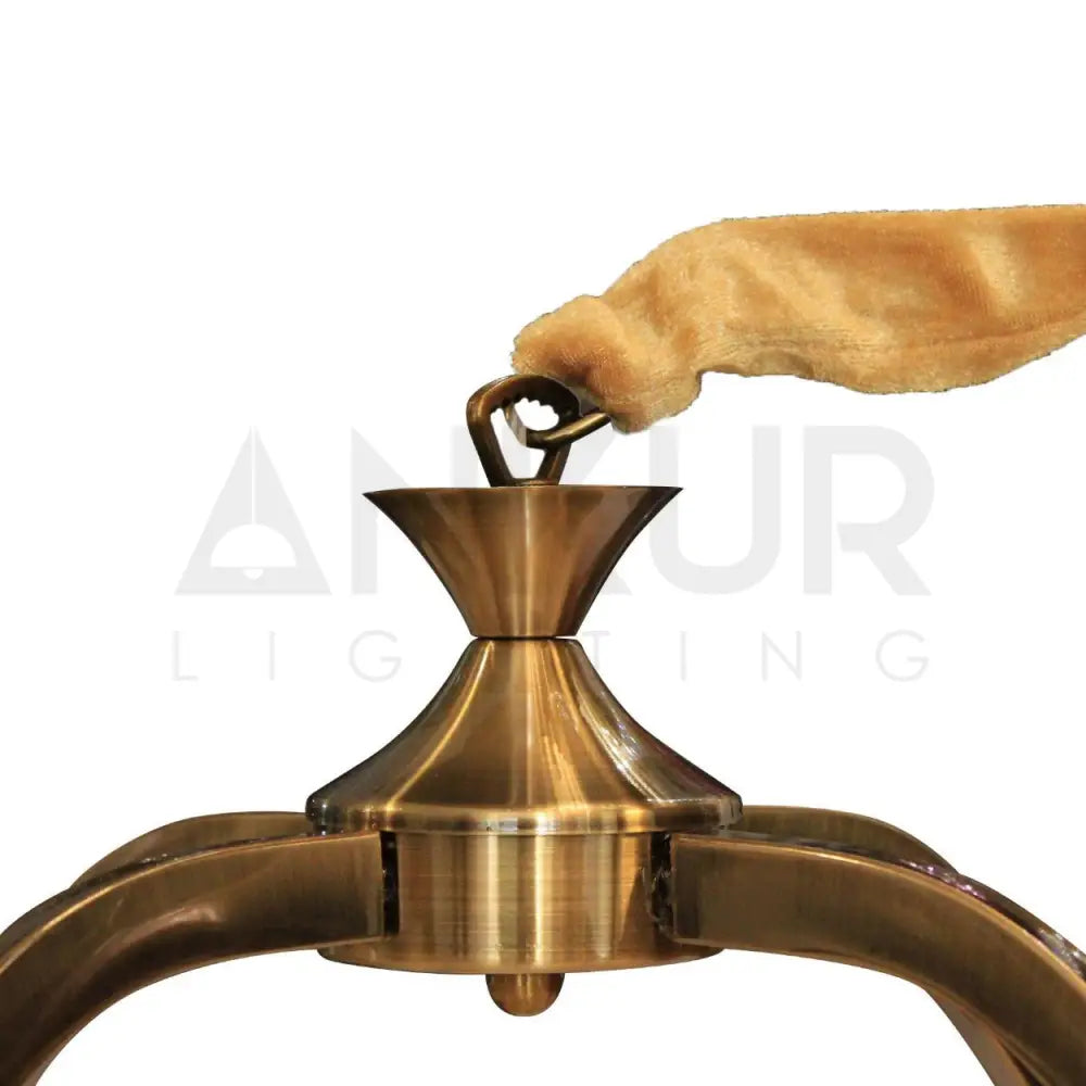 ANKUR SQUARE 4 LAMP CASA ANTIQUE BRASS METAL WITH GLASS CHANDELIER - Ankur Lighting