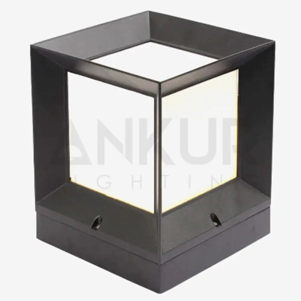 ANKUR SQUARE METAL OUTDOOR GATE POST LIGHT - Ankur Lighting