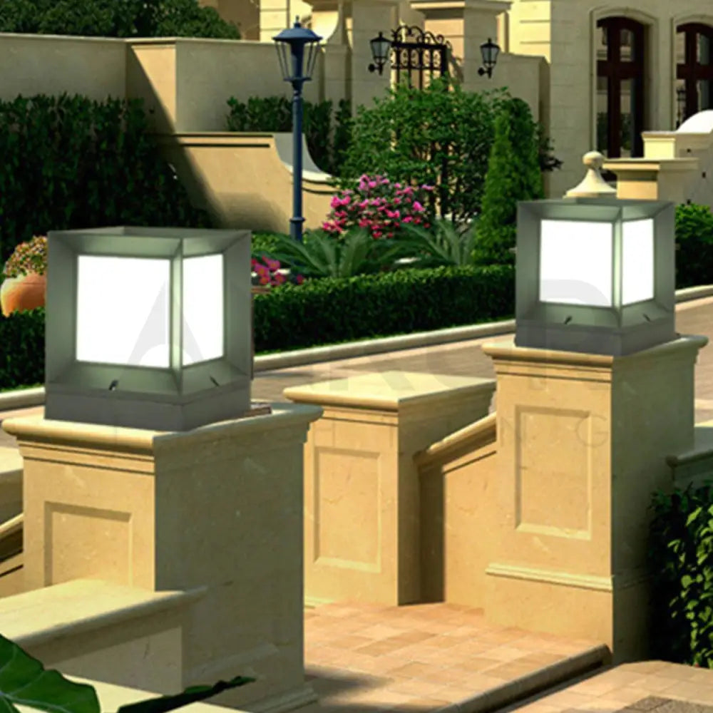 ANKUR SQUARE METAL OUTDOOR GATE POST LIGHT - Ankur Lighting