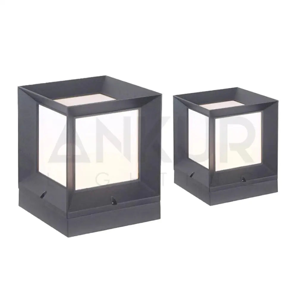 ANKUR SQUARE METAL OUTDOOR GATE POST LIGHT - Ankur Lighting