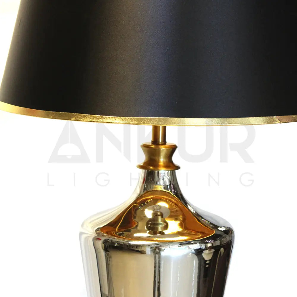 ANKUR TROPH SMOKE GREY GLASS AND METAL FLOOR STANDING LAMP Floor Lamp