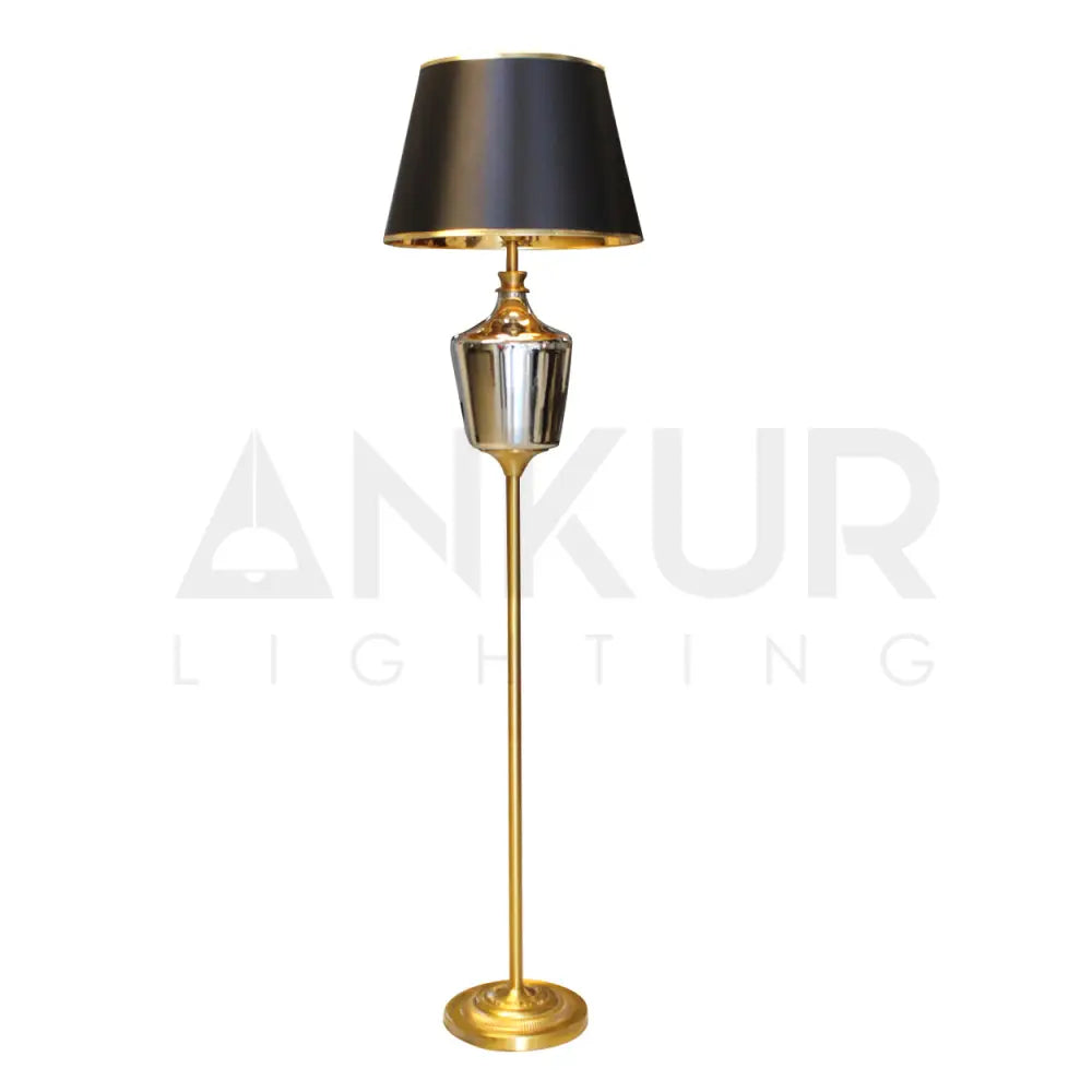 ANKUR TROPH SMOKE GREY GLASS AND METAL FLOOR STANDING LAMP Floor Lamp