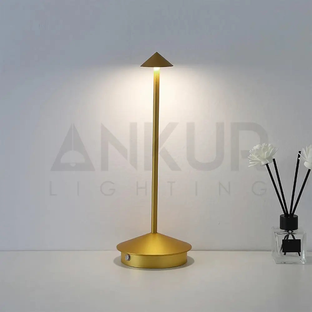 ANKUR UNPLUGGED WILLOW RECHARGABLE AND DIMMABLE LED DESK LAMP Gold