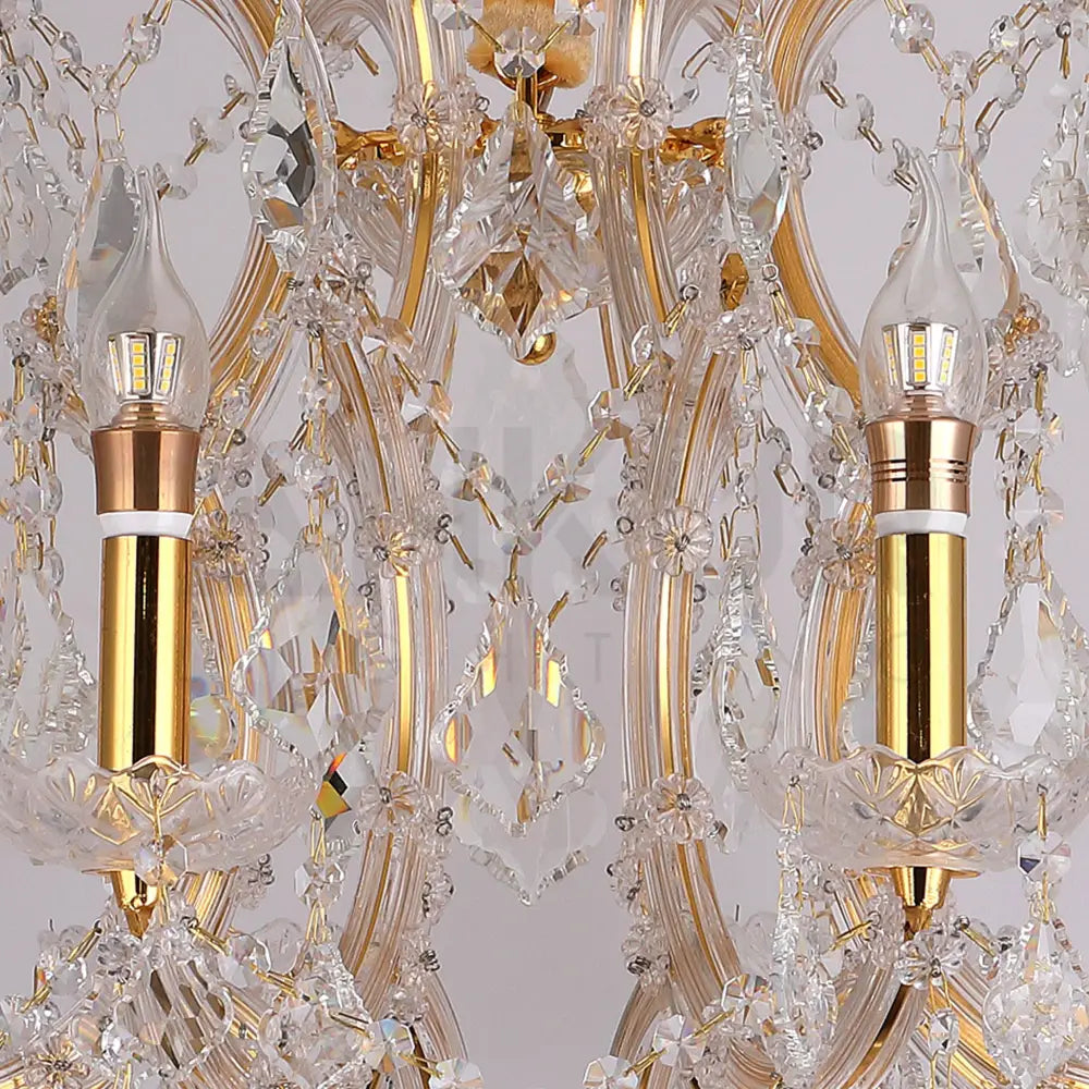 ANKUR VEGAS 8 LIGHT GOLDEN ARMS WITH CRYSTAL CHANDELIER - Ankur Lighting